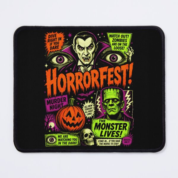 Item preview, Horrorfest Classic Monster Movie Poster Vampire Frankenstein Retro Comic Art designed and sold by NgumohaLanke.