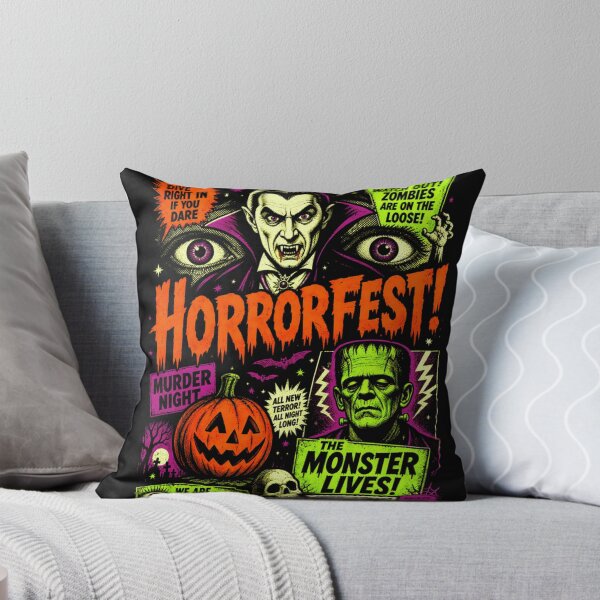 Item preview, Horrorfest Classic Monster Movie Poster Vampire Frankenstein Retro Comic Art designed and sold by NgumohaLanke.