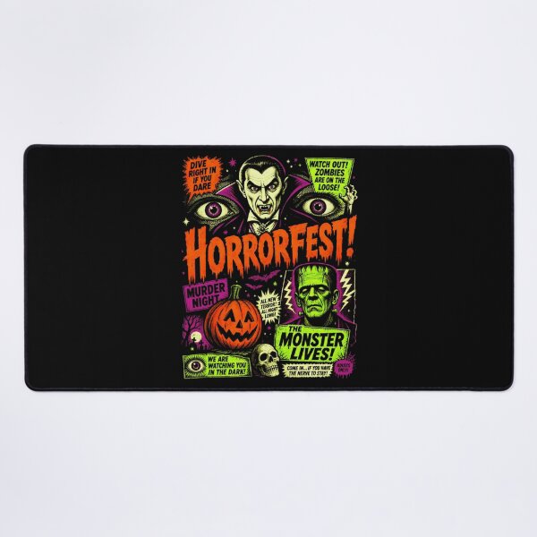 Item preview, Horrorfest Classic Monster Movie Poster Vampire Frankenstein Retro Comic Art designed and sold by NgumohaLanke.