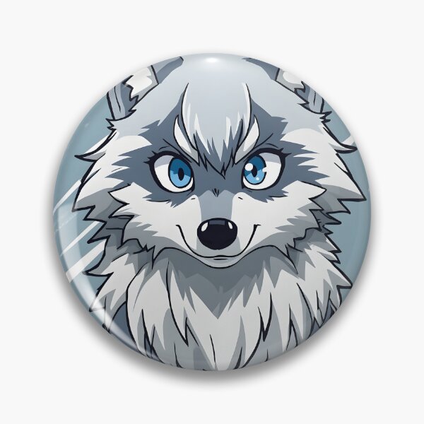 Item preview, Cute Kawaii Wolf Sticker | Adorable Silver Wolf Cub Cartoon with Blue Eyes designed and sold by dreamz-world.
