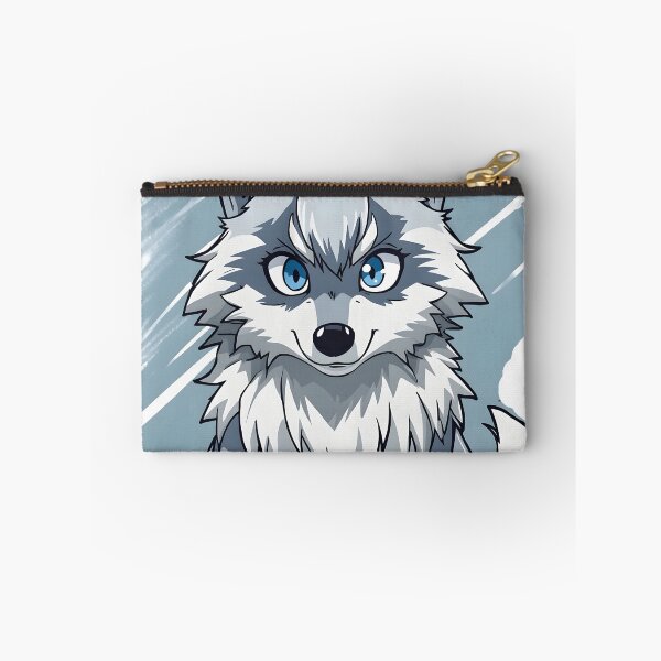Item preview, Cute Kawaii Wolf Sticker | Adorable Silver Wolf Cub Cartoon with Blue Eyes designed and sold by dreamz-world.