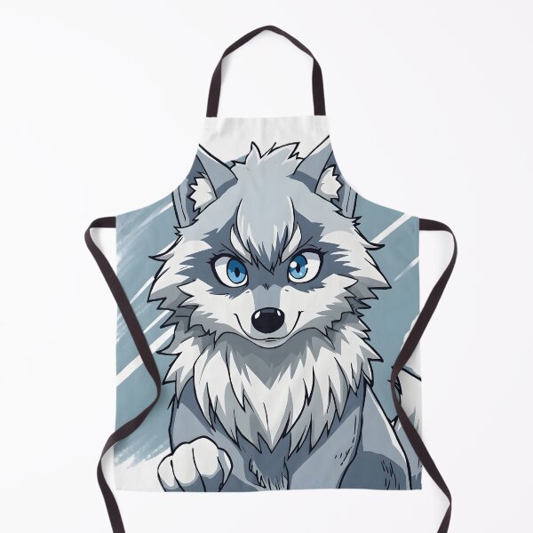 Item preview, Cute Kawaii Wolf Sticker | Adorable Silver Wolf Cub Cartoon with Blue Eyes designed and sold by dreamz-world.