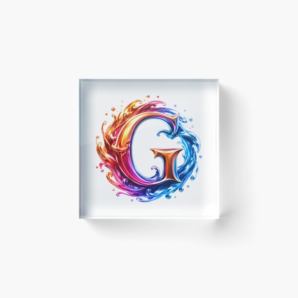 Item preview, AquaFlare Chromaflow Letter G designed and sold by BlissBlvdShop.