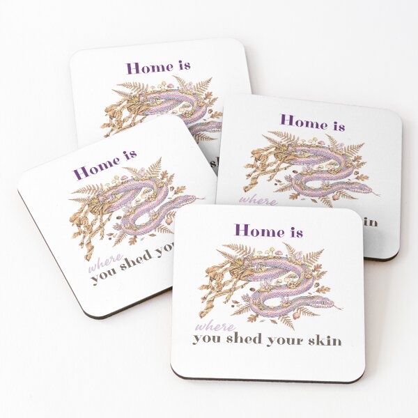 Item preview, Home Is Where You Shed Your Skin | Rainbow Snake | Cottagecore Mushroom Art | Goblincore designed and sold by Neurospicy Trolls.