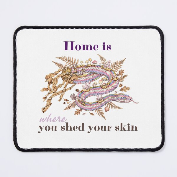 Item preview, Home Is Where You Shed Your Skin | Rainbow Snake | Cottagecore Mushroom Art | Goblincore designed and sold by Neurospicy Trolls.