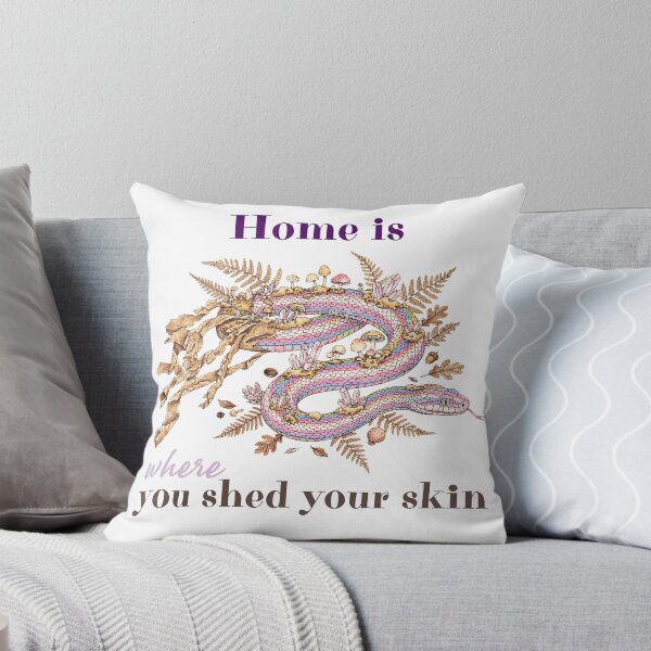 Item preview, Home Is Where You Shed Your Skin | Rainbow Snake | Cottagecore Mushroom Art | Goblincore designed and sold by Neurospicy Trolls.
