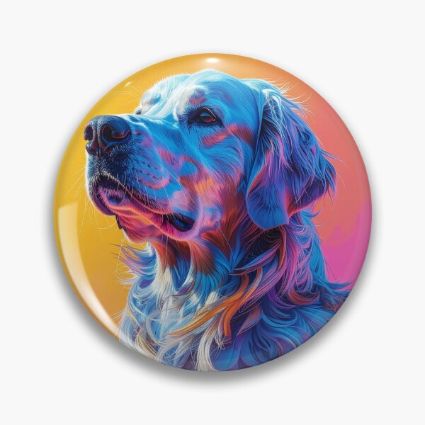 Item preview, Golden retriever profile vivid pop art dog portrait flowing coat painterly canvas poster decor designed and sold by icemanphotos.