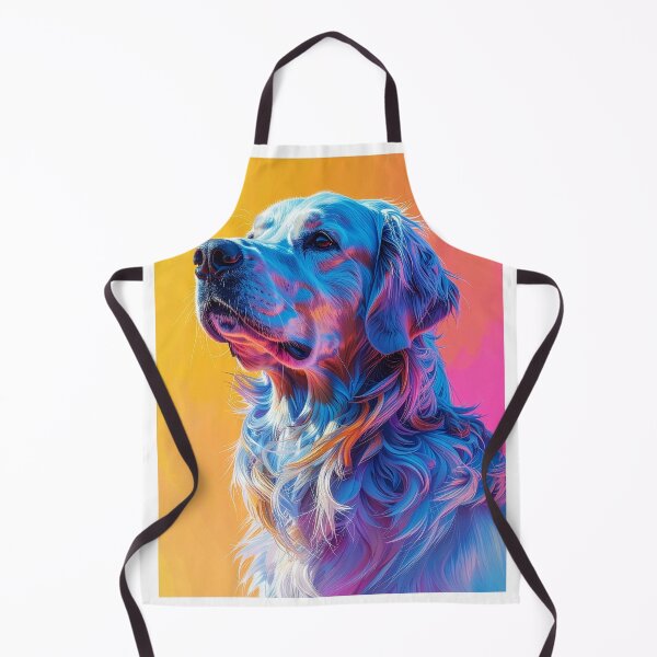 Item preview, Golden retriever profile vivid pop art dog portrait flowing coat painterly canvas poster decor designed and sold by icemanphotos.