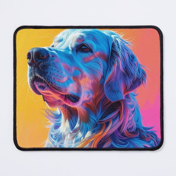 Item preview, Golden retriever profile vivid pop art dog portrait flowing coat painterly canvas poster decor designed and sold by icemanphotos.
