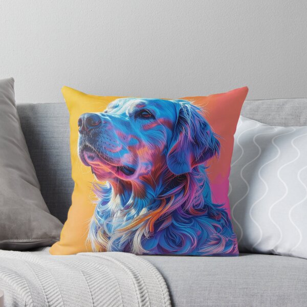 Item preview, Golden retriever profile vivid pop art dog portrait flowing coat painterly canvas poster decor designed and sold by icemanphotos.