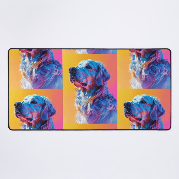 Item preview, Golden retriever profile vivid pop art dog portrait flowing coat painterly canvas poster decor designed and sold by icemanphotos.