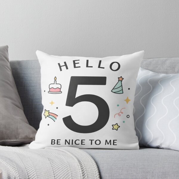 Item preview, Hello 5 Be Nice to Me | Cute 5th Birthday Party Graphic T-Shirt designed and sold by rushaib.