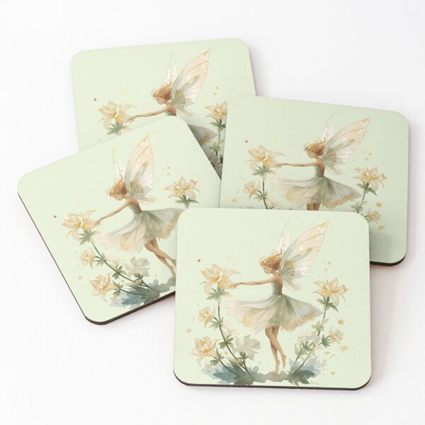 Item preview, Golden Jasmine Fairy Dancing Among White Flowers designed and sold by carthagia.