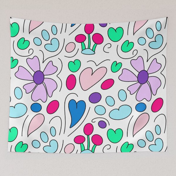 Item preview, Vibrant cat paw print hand drawn pattern designed and sold by BritishDelights.