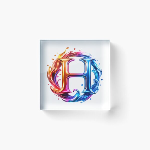 Item preview, AquaFlare Chromaflow Letter H designed and sold by BlissBlvdShop.