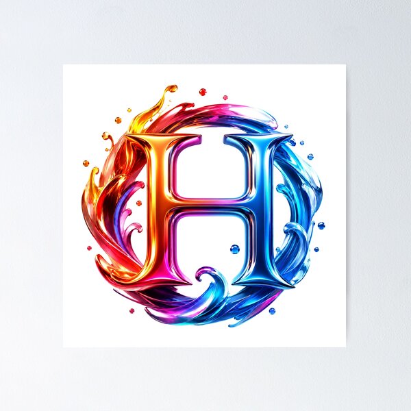 Item preview, AquaFlare Chromaflow Letter H designed and sold by BlissBlvdShop.