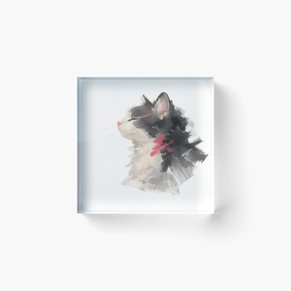 Item preview, Easy Days | Minimal Abstract Cat Art Sticker designed and sold by Genzfirevibes.