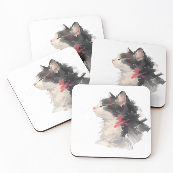 Item preview, Easy Days | Minimal Abstract Cat Art Sticker designed and sold by Genzfirevibes.