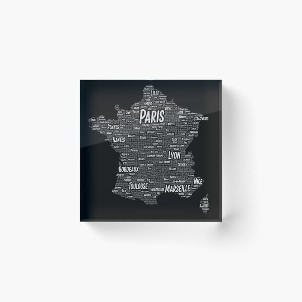 Artikelvorschau, France Cities Typography Map entworfen und verkauft von layalistoresa.