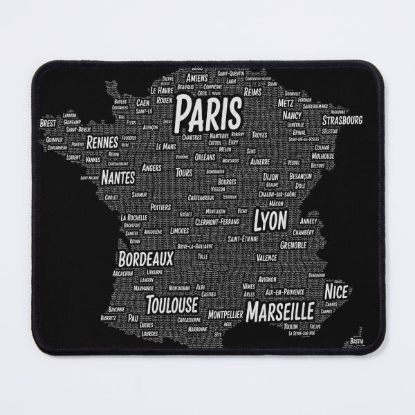 Item preview, France Cities Typography Map designed and sold by layalistoresa.