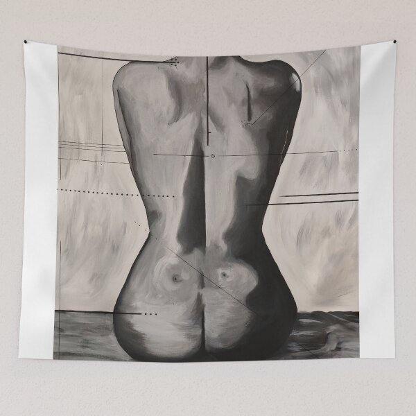 Item preview, Monochrome Female Back Anatomy Sketch Art designed and sold by Mvicen.