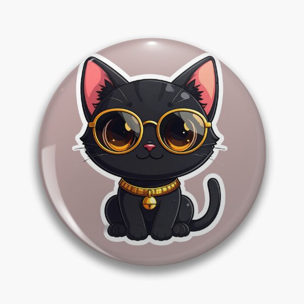 Item preview, Cute Black Bastet Cat with Sunglasses Kawaii Sticker designed and sold by Monyegy.