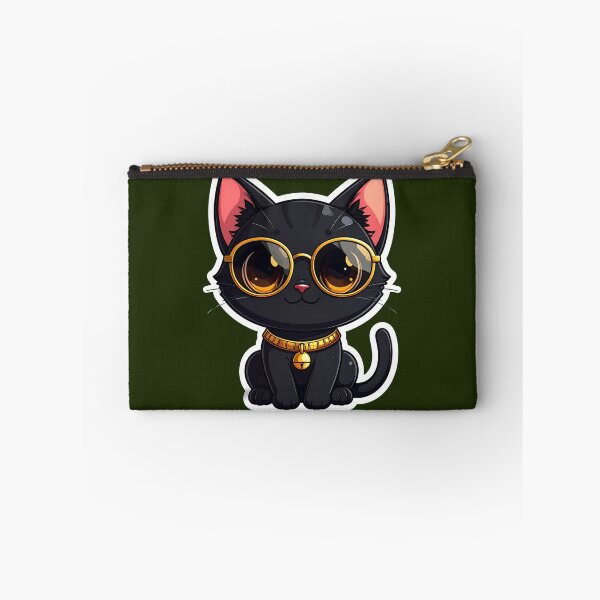Item preview, Cute Black Bastet Cat with Sunglasses Kawaii Sticker designed and sold by Monyegy.