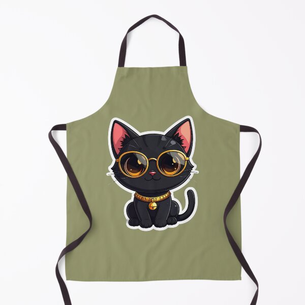 Item preview, Cute Black Bastet Cat with Sunglasses Kawaii Sticker designed and sold by Monyegy.