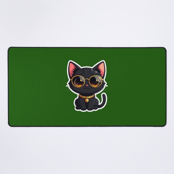 Item preview, Cute Black Bastet Cat with Sunglasses Kawaii Sticker designed and sold by Monyegy.