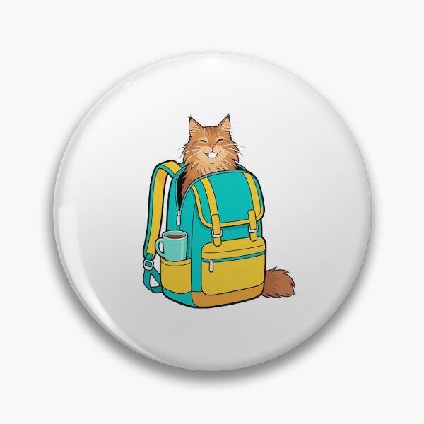 Item preview, Cute Orange Maine Coon Peeking Out of a School Backpack | Back to School Sticker designed and sold by OksArtStudio.