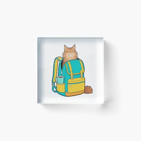 Item preview, Cute Orange Maine Coon Peeking Out of a School Backpack | Back to School Sticker designed and sold by OksArtStudio.