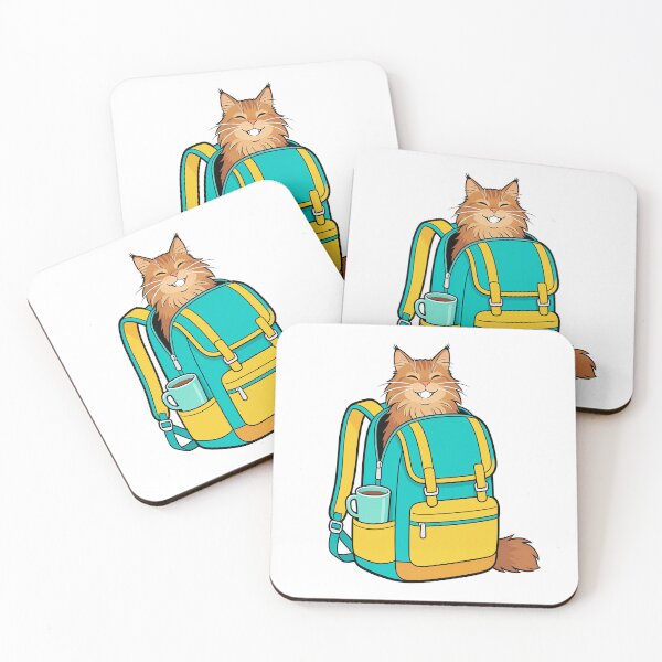 Item preview, Cute Orange Maine Coon Peeking Out of a School Backpack | Back to School Sticker designed and sold by OksArtStudio.