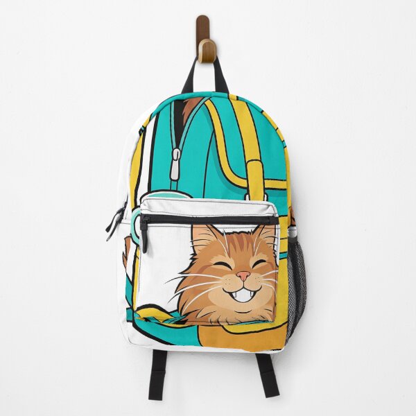 Item preview, Cute Orange Maine Coon Peeking Out of a School Backpack | Back to School Sticker designed and sold by OksArtStudio.