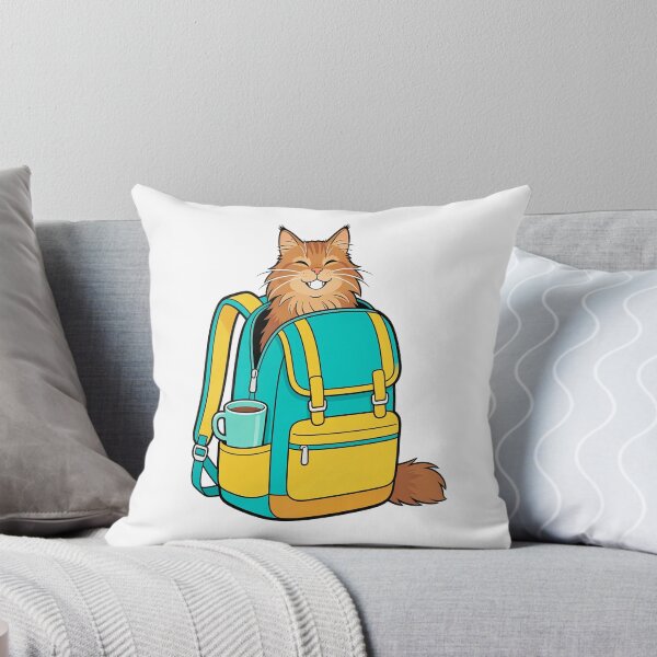 Item preview, Cute Orange Maine Coon Peeking Out of a School Backpack | Back to School Sticker designed and sold by OksArtStudio.