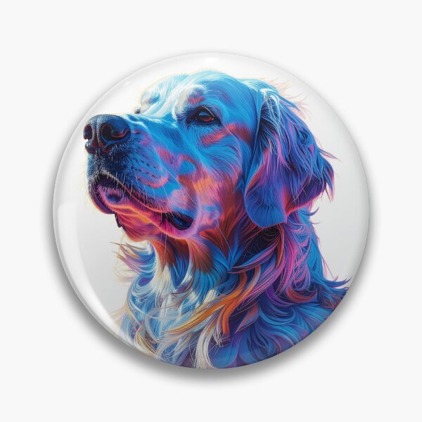 Item preview, Golden retriever profile flowing coat vivid pop art dog design tee for proud retriever owners designed and sold by icemanphotos.