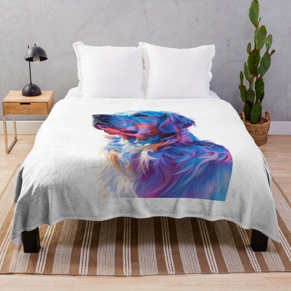 Item preview, Golden retriever profile flowing coat vivid pop art dog design tee for proud retriever owners designed and sold by icemanphotos.
