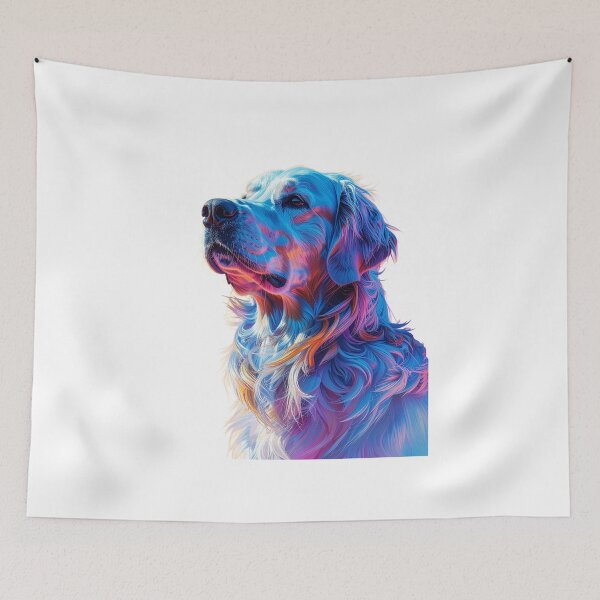 Item preview, Golden retriever profile flowing coat vivid pop art dog design tee for proud retriever owners designed and sold by icemanphotos.