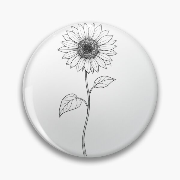 Item preview, Sunflower in minimalist line art designed and sold by Side Quest Co..