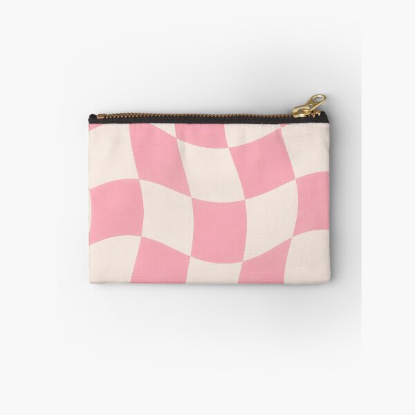Item preview, Wavy Checkerboard Pattern Pink Cream Retro Groovy Abstract Home Decor designed and sold by Aureva Arts Shop.