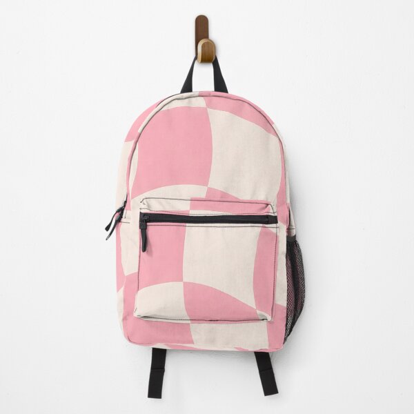 Item preview, Wavy Checkerboard Pattern Pink Cream Retro Groovy Abstract Home Decor designed and sold by Aureva Arts Shop.