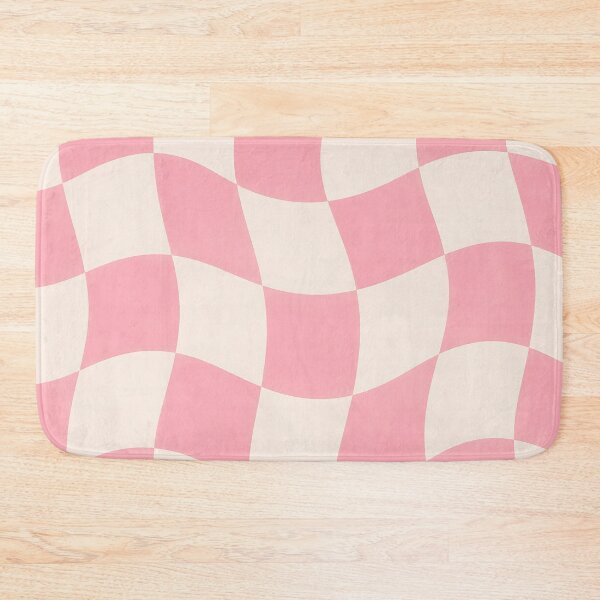 Item preview, Wavy Checkerboard Pattern Pink Cream Retro Groovy Abstract Home Decor designed and sold by Aureva Arts Shop.