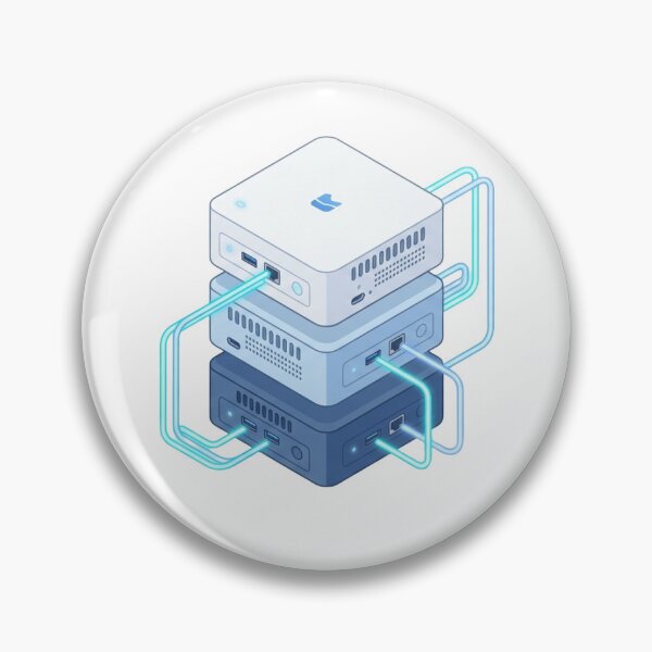 Item preview, Mini PC Cluster Nodes - Proxmox Homelab Isometric Art designed and sold by Node & Switch.