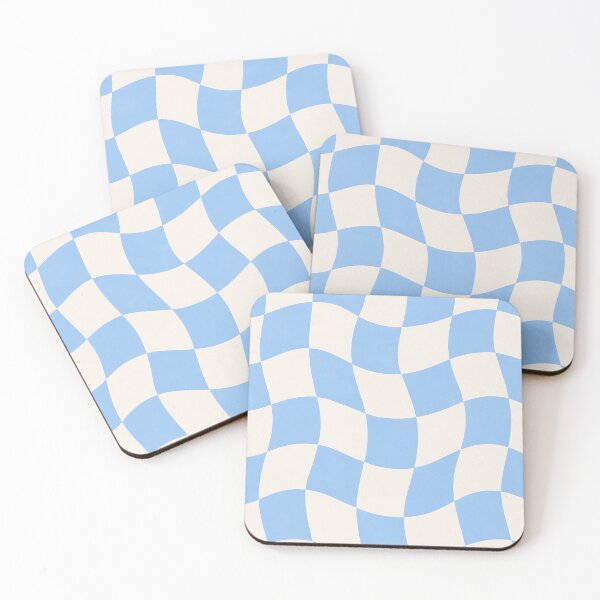 Item preview, Wavy Blue Checkerboard Retro Pattern Design designed and sold by Aureva Arts Shop.
