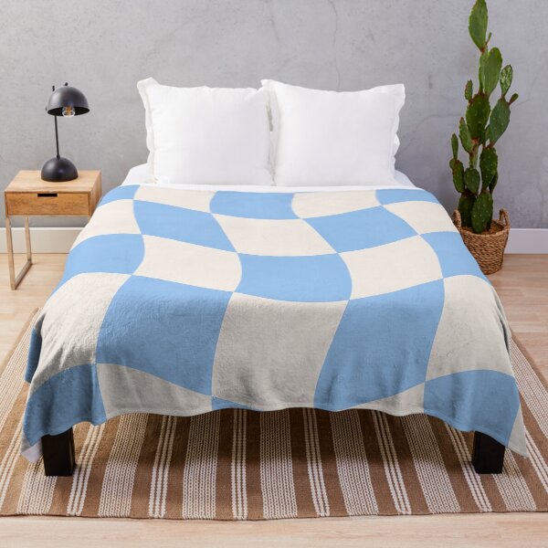 Item preview, Wavy Blue Checkerboard Retro Pattern Design designed and sold by Aureva Arts Shop.
