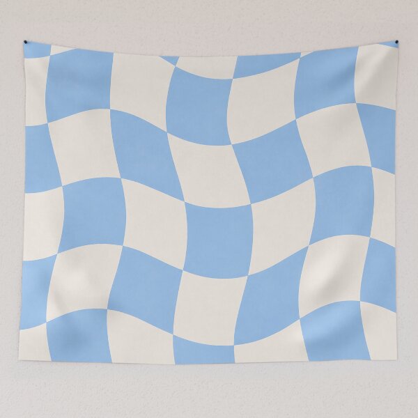 Item preview, Wavy Blue Checkerboard Retro Pattern Design designed and sold by Aureva Arts Shop.