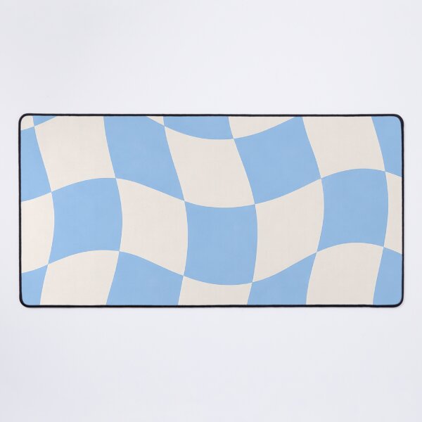 Item preview, Wavy Blue Checkerboard Retro Pattern Design designed and sold by Aureva Arts Shop.