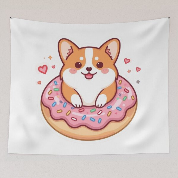 Item preview, Kawaii Corgi in Donut Sticker | Cute Dog Lover Gift designed and sold by Stylestickers55.