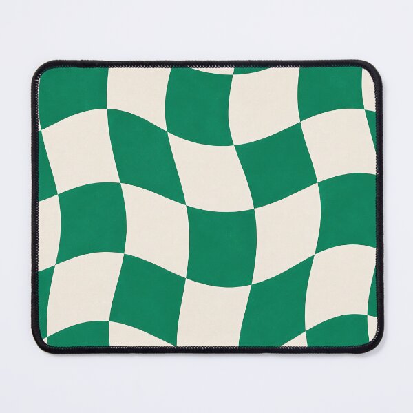 Item preview, Wavy Checkerboard Pattern Green and Cream — Retro Groovy Abstract Art designed and sold by Aureva Arts Shop.