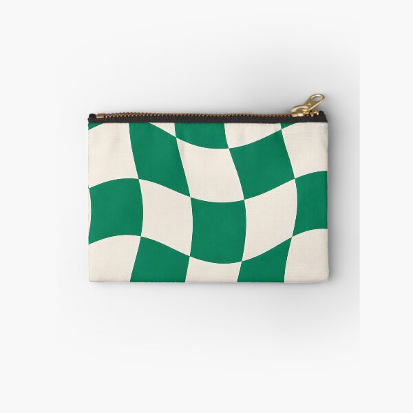 Item preview, Wavy Checkerboard Pattern Green and Cream — Retro Groovy Abstract Art designed and sold by Aureva Arts Shop.