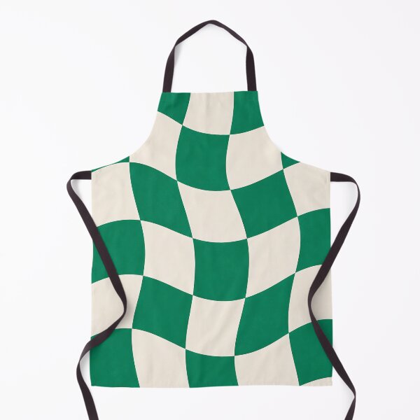 Item preview, Wavy Checkerboard Pattern Green and Cream — Retro Groovy Abstract Art designed and sold by Aureva Arts Shop.